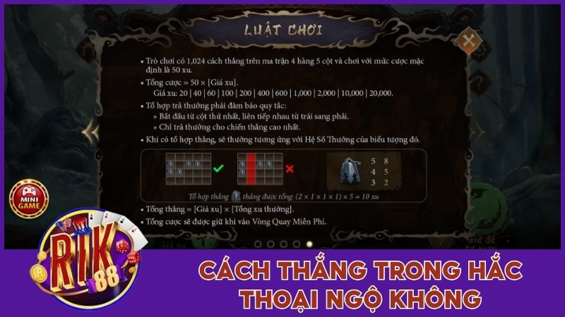 Hắc Thoại Ngộ Không - Chinh Phục Thưởng Lớn Tại Rik88 1 Cách thắng trong Hắc Thoại Ngộ Không