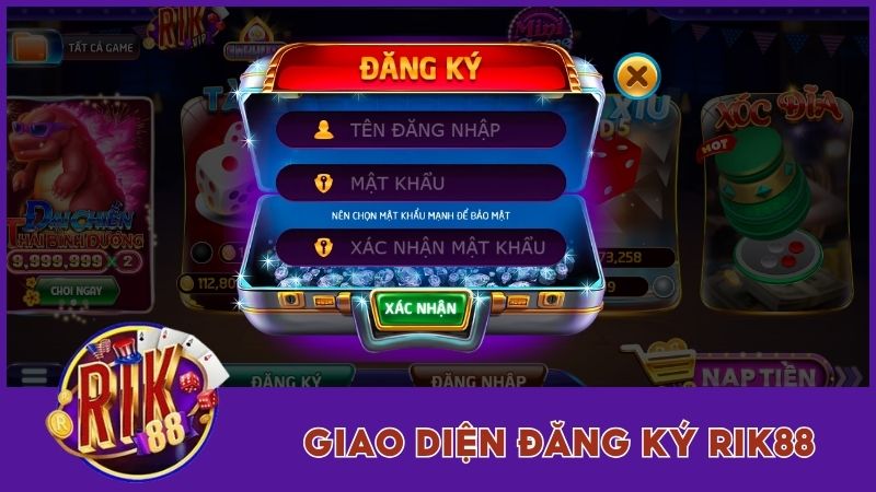 Đăng Ký Rik88 - Cơ Hội Trải Nghiệm Sân Chơi Uy Tín 2025 2 Giao diện đăng ký Rik88 trên website