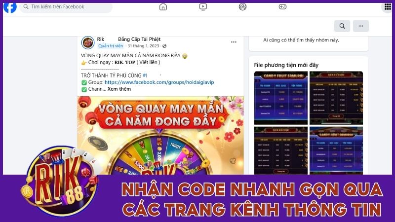 Code Rik88 - Tổng Hợp Các Mã Thưởng Giá Trị Mới Nhất 2025 3 Nhận code nhanh gọn qua các trang kênh thông tin