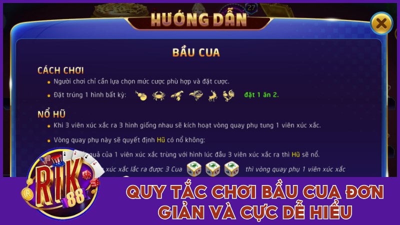 Đánh Bầu Cua Online Trên Rik88 Với Chiến Thuật Đỉnh Cao 2 Quy tắc chơi bầu cua đơn giản và cực dễ hiểu