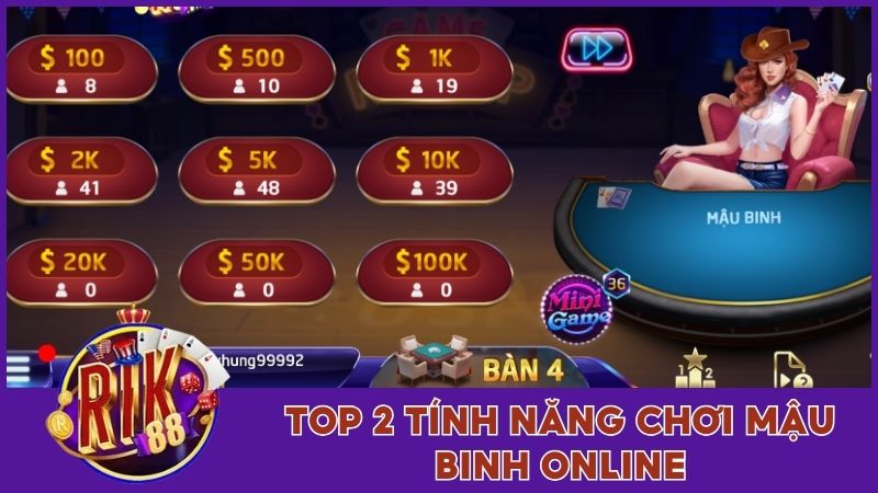Mậu Binh Online - Game Bài Đổi Thưởng Hot Nhất Tại Rik88 3 Top 2 tính năng chơi Mậu Binh online